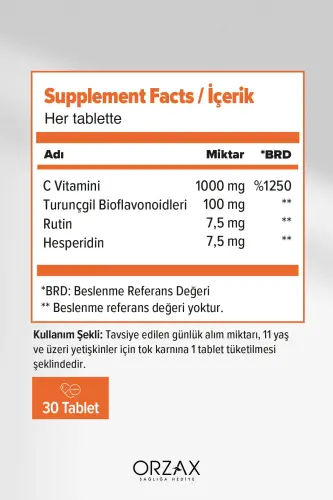 Vitamin C 1000 Mg 30 Tablets - 3