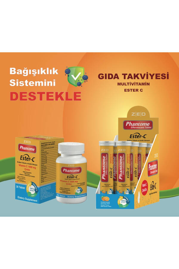 Vitamin C 1000 Mg, Çinko, D Vitamini, Multivitamin Kompleksi 30 Tablet - 2