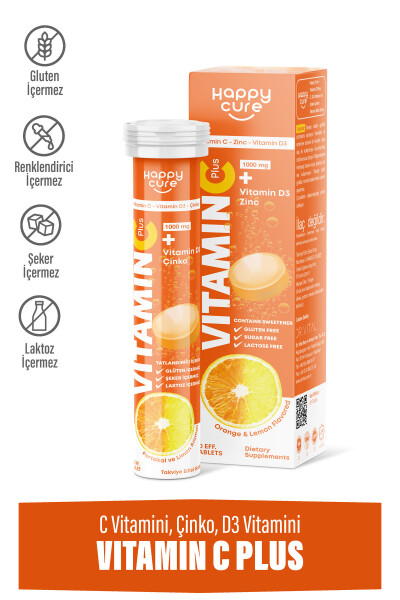 Vitamin C Plus 20 Efervesan Tablet (C Vitamini, Çinko, D3 Vitamini) - 5