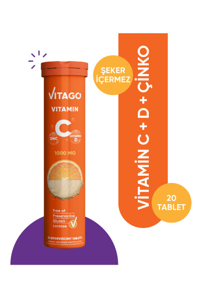 Vitamin C Vitamin D Çinko 20'li Tablet - 1