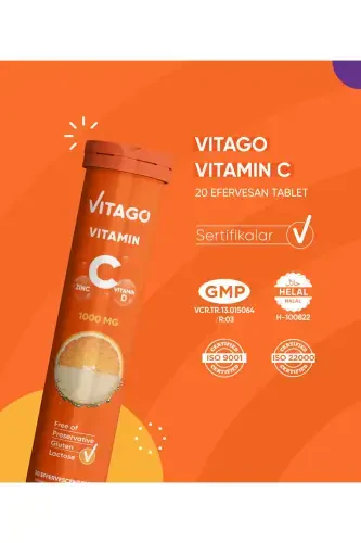 Vitamin C Vitamin D Sink 20 ta'bli tablet - VITAGO (1)