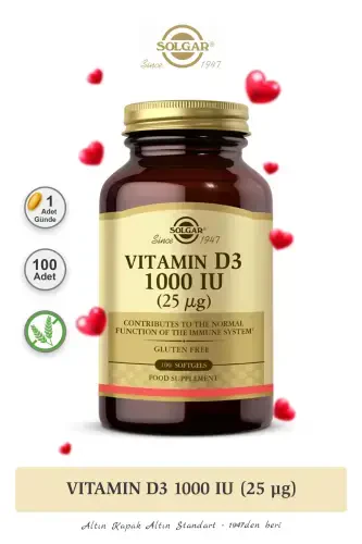 Vitamin D3 1000 IU 25 mcg 100 Softgels - 1