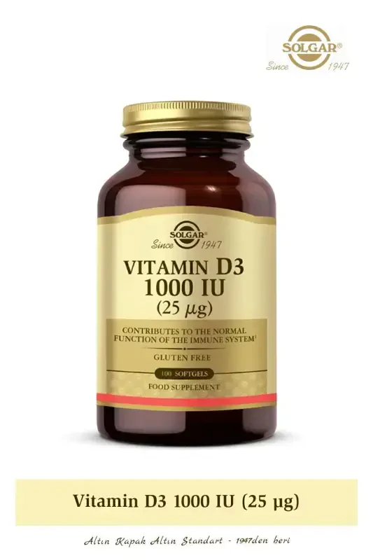 Vitamin D3 1000 IU 25 mcg 100 Softgels - 4