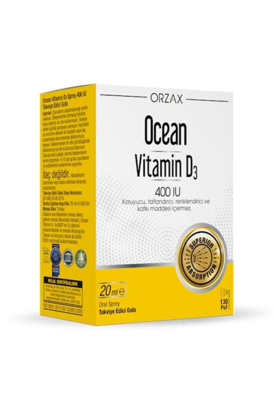 Vitamin D3 400 IU spreyi 20 ml - OCEAN