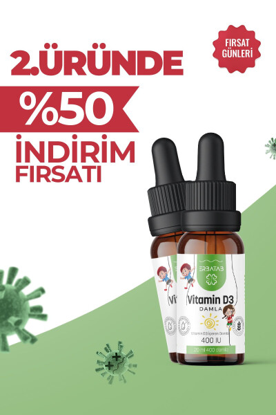 Vitamin D3 Bolalar uchun 20 ML 400 IU Tomchi - 9