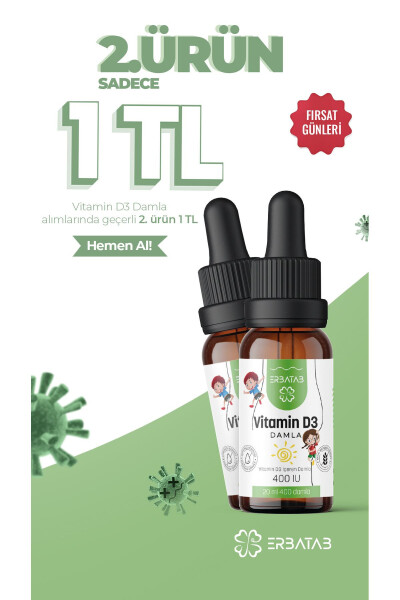 Vitamin D3 Bolalar uchun 20 ML 400 IU Tomchi - 1