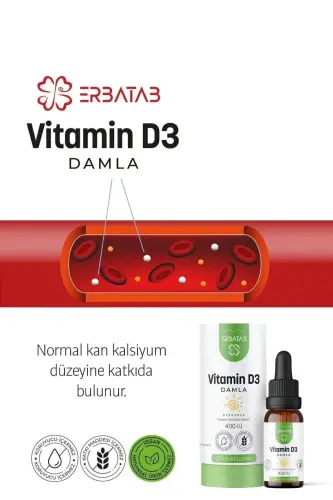 Vitamin D3 Bolalar uchun 20 ML 400 IU Tomchi - 1
