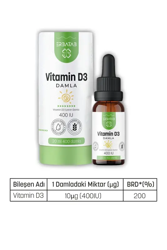 Vitamin D3 Bolalar uchun 20 ML 400 IU Tomchi - 2