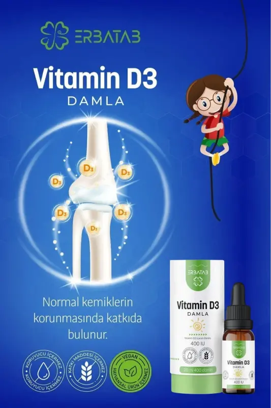 Vitamin D3 Bolalar uchun 20 ML 400 IU Tomchi - 4