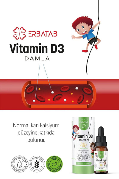 Vitamin D3 Çocuklar 20 ML 400 IU Damla - 11