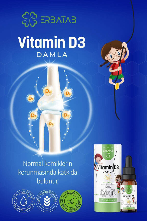 Vitamin D3 Çocuklar 20 ML 400 IU Damla - 12