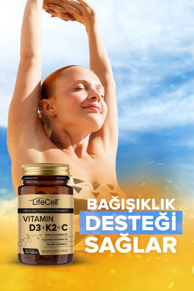 Vıtamın D3 K2 C - 60 Tablet Komplex Vitamin Desteği - 9