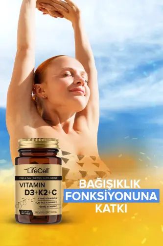 Vitamin D3 K2 C - 60 Tablets Complex Vitamin Support - 3