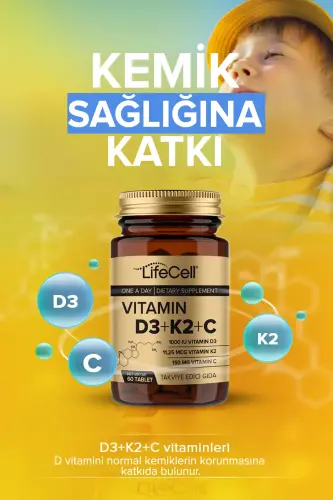 Vitamin D3 K2 C - 60 Tablets Complex Vitamin Support - 4