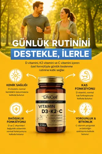 Vitamin D3 K2 C - 60 Tablets Complex Vitamin Support - 5