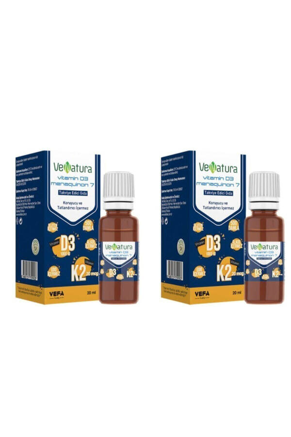 Vitamin D3 K2 Menaquinone 7 Drops 20 ml 2 Pack - 3