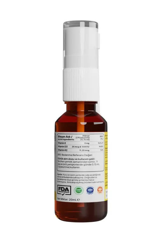 Vitamin D3 K2 Vitamin E, 1000 IU 2 mcg Drops 20 ml D3 K2 Vitamin D3k2 - 6