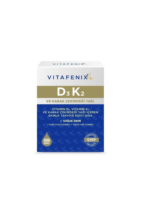 Vitamin D3 K2 with Pumpkin Seed Oil 1000 IU 20 ml Drops - 1