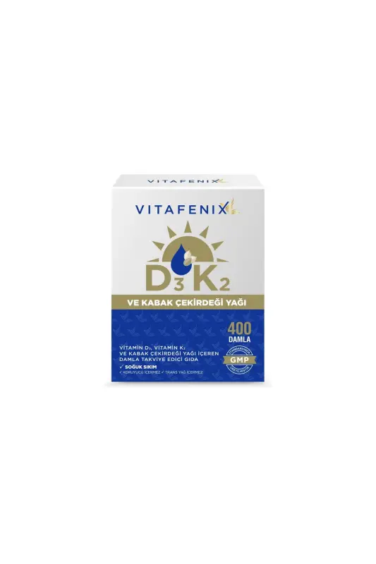 Vitamin D3 K2 with Pumpkin Seed Oil 1000 IU 20 ml Drops - VITAFENIX