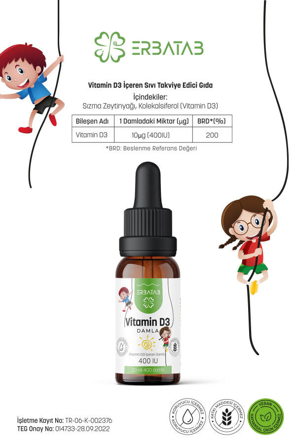 Vitamin D3 Kids 20 ML 400 IU Drops - 24