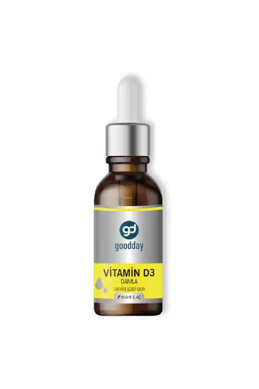 Vitamin D3 o'simlik oziq-ovqat qo'shimchasi 400 tomchi 1000IU Sovuq presslangan zaytun moyi - GOODDAY