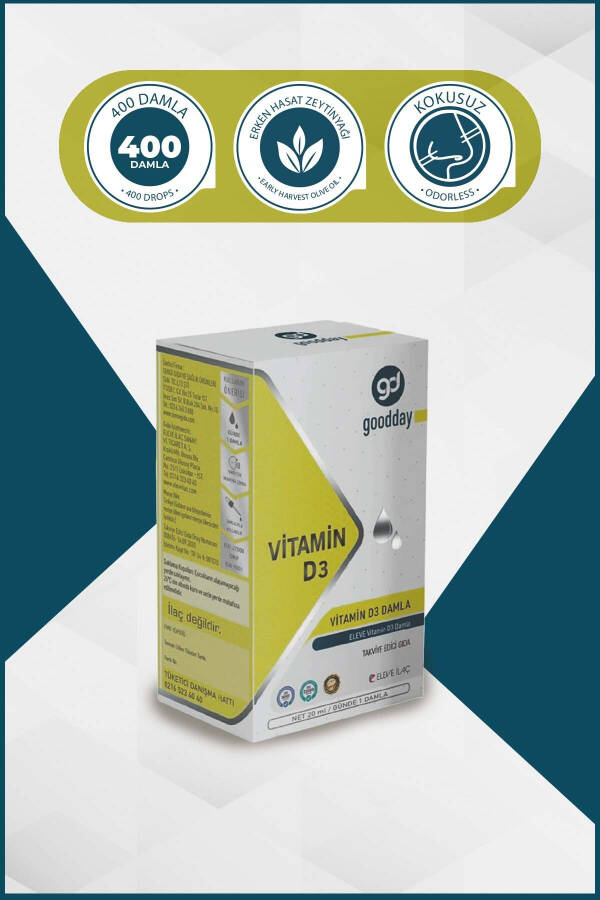 Vitamin D3 Plant-Based Dietary Supplement 400 Drops 1000IU Cold-Pressed Olive Oil - 17