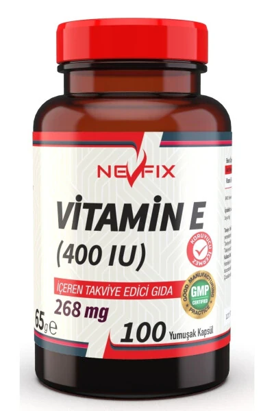 Vitamin E 400 IU (268 Mg) 100 Yumshoq Kapsula - NEVFIX