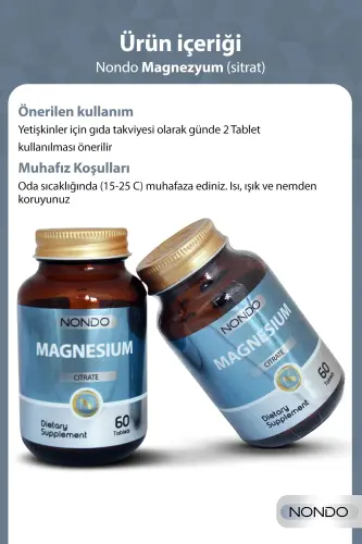 Vitamin Magnesium Citrate (MAGNESIUM CITRATE) 60 Tablets - 2