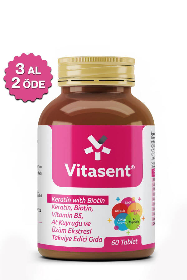 Vitasent Keratin Biotin 60 Tablet - 6