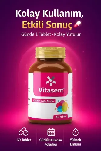 Vitasent Keratin Biotin 60 Tablet - 7
