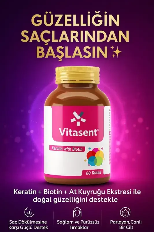 Vitasent Keratin Biotin 60 Tablets - 6