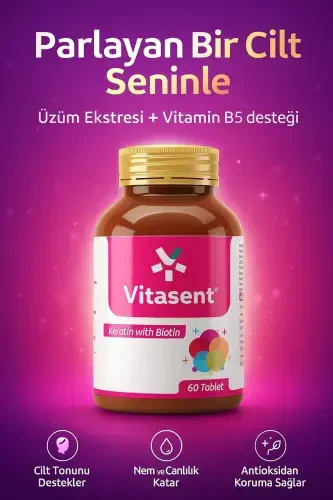 Vitasent Keratin Biotin 60 Tablets - 8