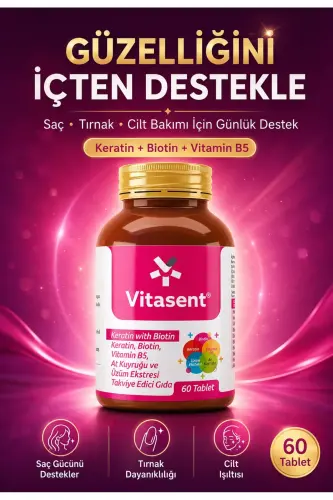 Vitasent Keratin Biotin 60 Tablets - VİTASENT (1)