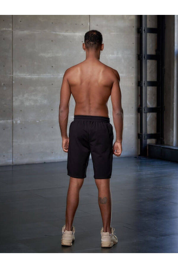 Viterbo Model Men's Boxer Shorts Sport Shorts Casual Shorts Lightweight Cotton Loose Shorts Black Color - 4