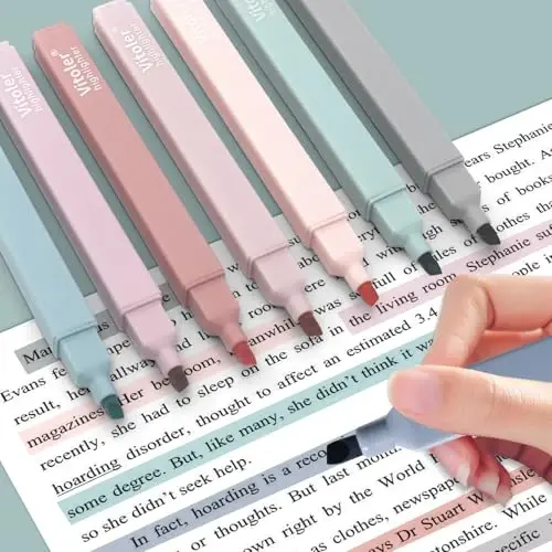 Vitolar Pastel Highlighters,8 dona Chisel uchli yoqimli Highlighters, Qonamaydigan Injil Highlighters, Maktab anjomlari uchun ko'p rangli Highlighters - 4