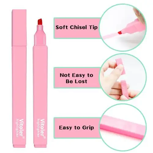 Vitoler 10 ta estetik marker, to‘g‘ri qirrali qalamlar, rang-barangli konfet markerlari, oqmaydigan Injil markerlari, kundalik planirovchiklar eslatmalari maktab kerakli buyumlari uchun yoqimli pastel markerlar - 3