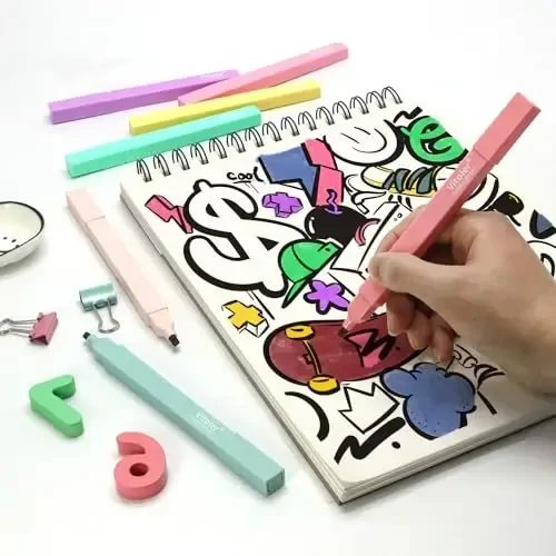 Vitoler 10 Pack Aesthetic Highlighters Soft Chisel Tip Bible Pastel Highlighters Cute Rainbow Color No Bleed Bible Highlighter,Great for Painting,Noting,Marking - 6
