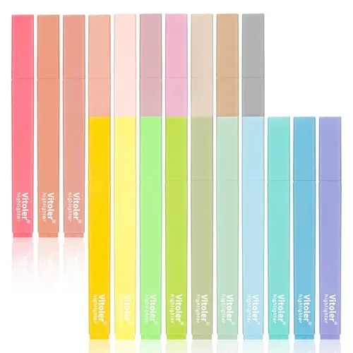 Витолер 20Pcs Highlighters, Pastel Highlighters Set, Assorted Morandi Color Highlighter, Chisel Tip Bible Highlighter for School Office Supplies - VITOLER