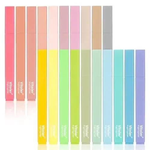 Vitoler 20Pcs Highlighters,Pastel Highlighters Set,Assorted Morandi Color Highlighter, Chisel Tip Bible Highlighter for School Office Supplies - 1