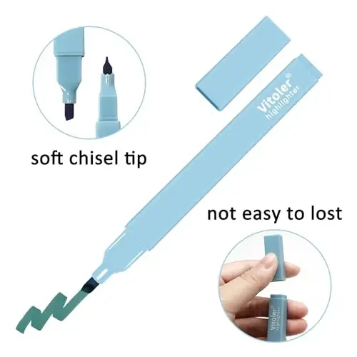 Vitoler 20Pcs Highlighters,Pastel Highlighters Set,Assorted Morandi Color Highlighter, Chisel Tip Bible Highlighter for School Office Supplies - 3