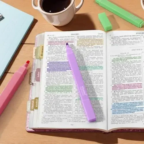 Vitoler Aesthetic Highlighters,10 Pcs Chisel Tip,Dry Fast Easy to Hold,Highlighter Set of Cute Office Desk Accessories, School Supplies - 5