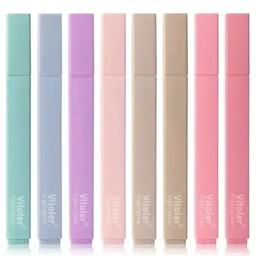Vitoler Bible Highlighters,8 Colors Cute Highlighters with Chisel Tip for Bible Accessories School Office Supplies - 1