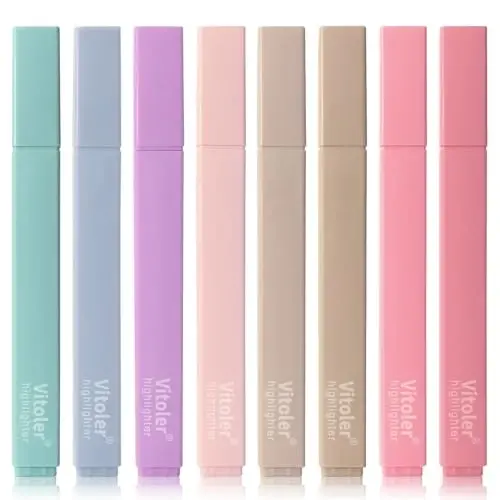 Vitoler Bible Highlighters,8 Colors Cute Highlighters with Chisel Tip for Bible Accessories School Office Supplies 