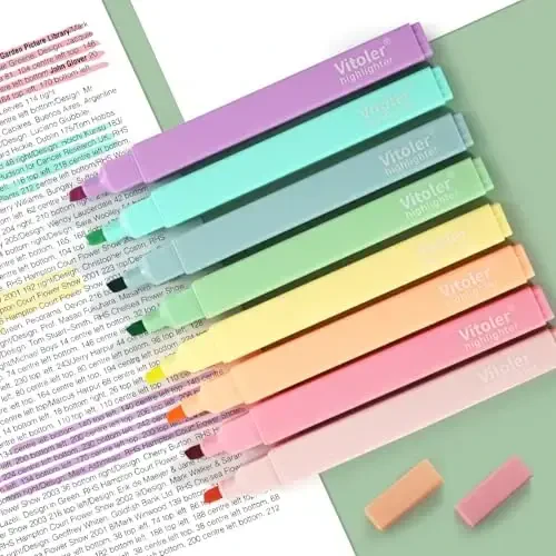 Vitoler Bible Highlighters,Aesthetic Cute Highlighters,8pcs Colorful Highlighter Markers No Bleed for Office School Supplies - 4