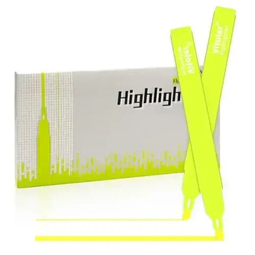 Vitoler Fluorescent Yellow Highlighters,20 Pack Bright Color Chisel tip Highlighters for Adults Kids in the Home School Office - 7