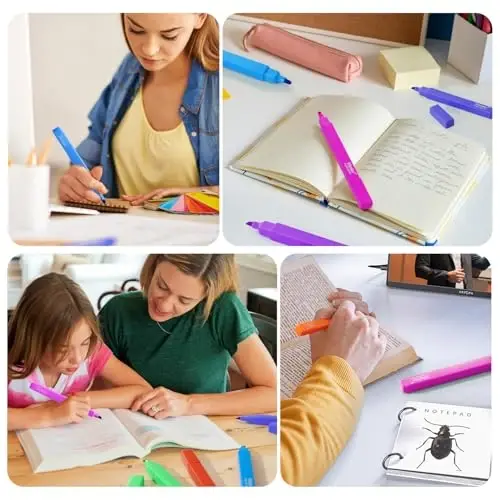 Vitoler Highlighters, 10 Pack Assorted Colors Highlighters with Soft Chisel Tip, Bible Highlighter No Bleed, Book Markers for Women - 6