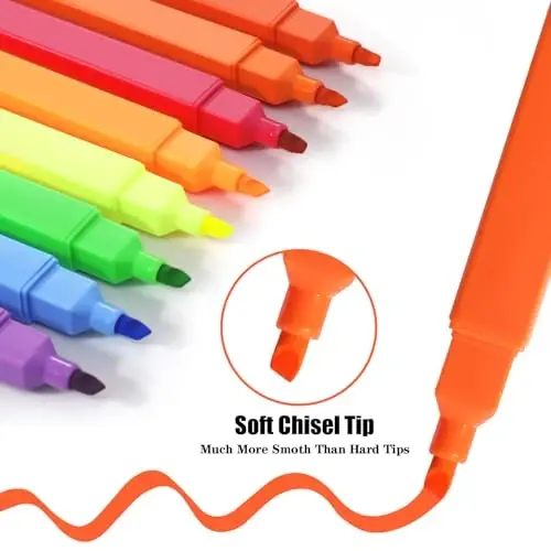 Vitoler Highlighters, 8Pcs Assorted Colors Highlighters,Soft Chisel Tip for Book,Bible Study Supplies Accessories,School Office Use, Teacher Supplies - 3