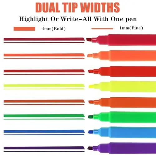 Vitoler Highlighters, 8Pcs Assorted Colors Highlighters,Soft Chisel Tip for Book,Bible Study Supplies Accessories,School Office Use, Teacher Supplies - 5