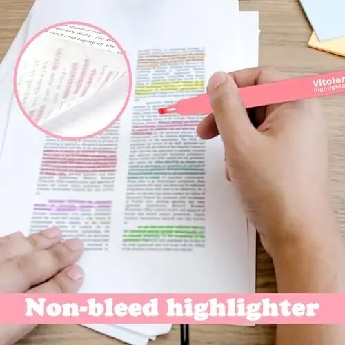 Vitoler Highlighters Assorted Colors,12 Pack Chisel Tip Highlighter Pens,No Bleed Highlighters for School Office Supplies - 4