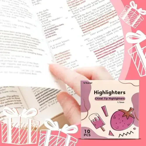 Vitoler Highlighters Assorted Colors,10pcs Cute Pastel Highlighters Multicolor Highlighter for Aesthetic Office School Supplies - 7
